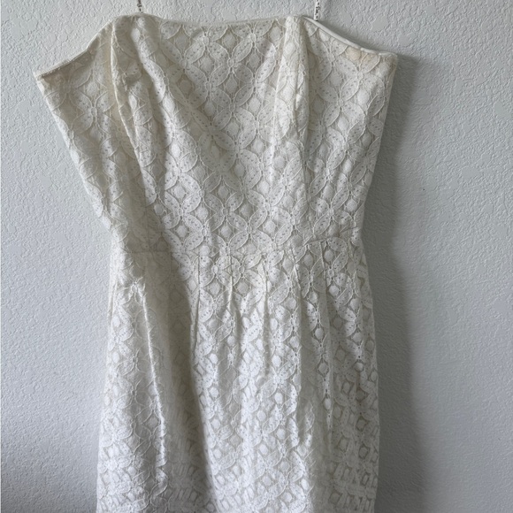 LILLY PULITZER CAITLIN WOMENS DRESS WHITE LACE STRAPLESS SIZE 12 - Picture 6 of 6